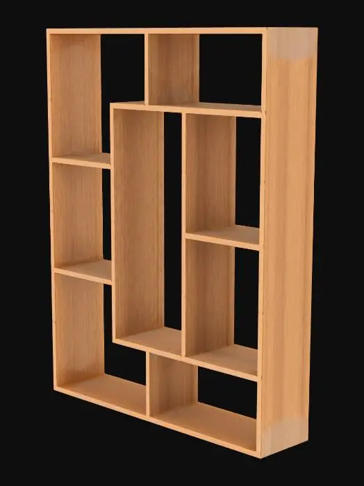 3D model for Geometric Oak Shelving Unit