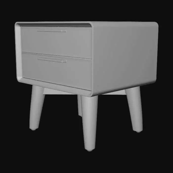 3D model for Seb 2-Drawer Bedside Table