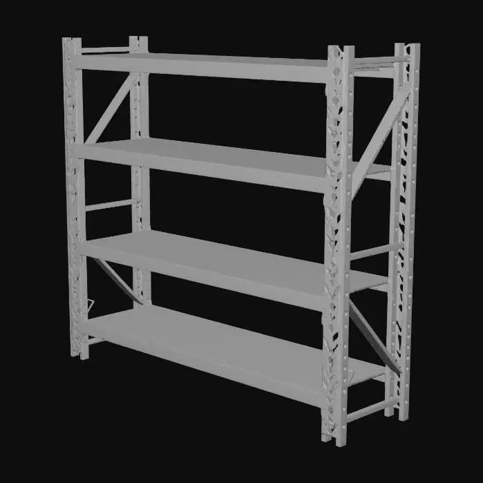 3D model for Yellow Industrial Shelving Rack