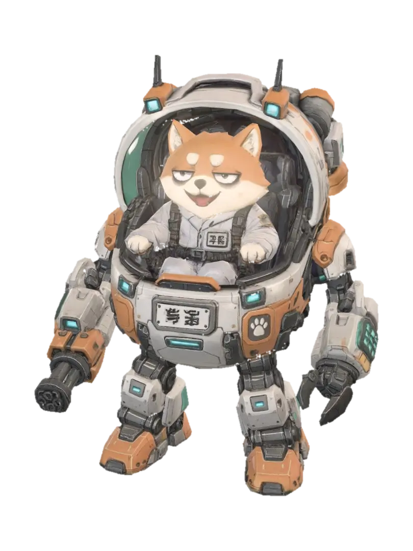 Mecha Shiba - Synthetic 3D model, vytvořený pomocí AI