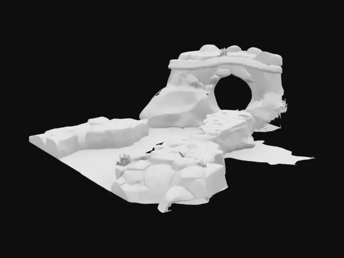 3D model for an bioluminescent ancient pond surrounded by a curved bridge pathway made of weathered stone slabs, each etched with glowing hieroglyphics that pulse softly in hues of aqua, violet, and gold. The stones curve gently into the mist, disappearing into floating clouds or a cosmic void. Some slabs levitate slightly, broken by time but held aloft by unseen forces. Ethereal fog swirls at ground level, with floating particles and light distortions dancing around the glyphs. The surrounding space is abstract—stars bleed into ancient ruins, and gravity feels bent. Light sources come from unknown origins, casting mysterious shadows. , #ocean#