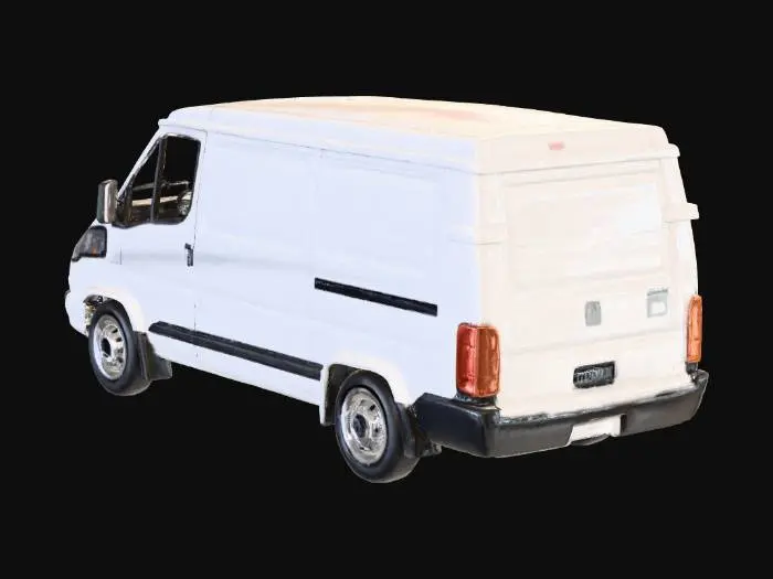 3D model for a modern day white van with no windows. High resolution. PBR detailing.