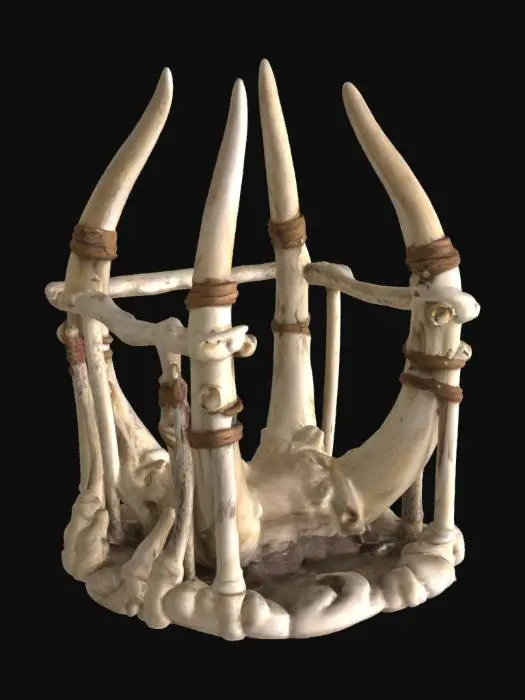 3D model for Railing made of aged animal bones.