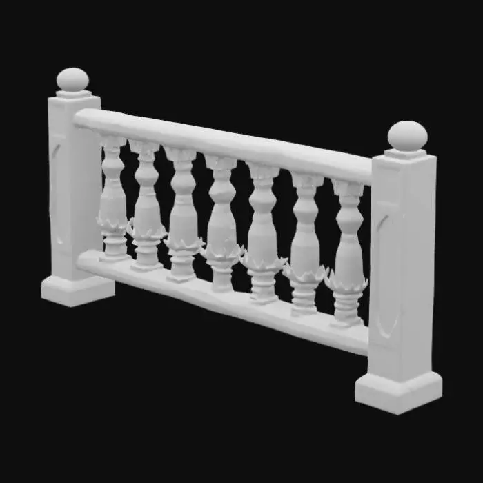 3D model for ancient western railing made of weathered wood and animal bones. fbx file in game asset. ultra high resolution pbr