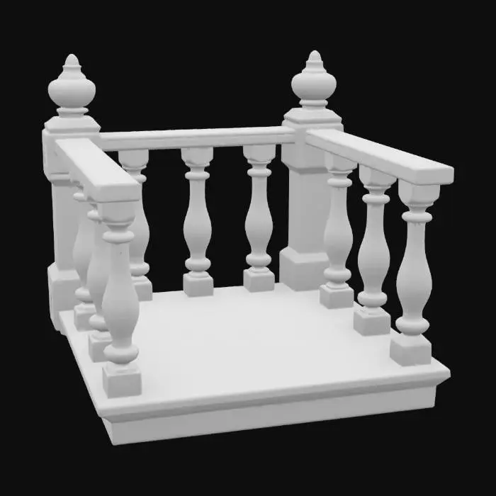 3D model for western railing made of weathered wood and animal bones. BLue and purple carvings etched into the railings. fbx file in game asset. ultra high resolution pbr