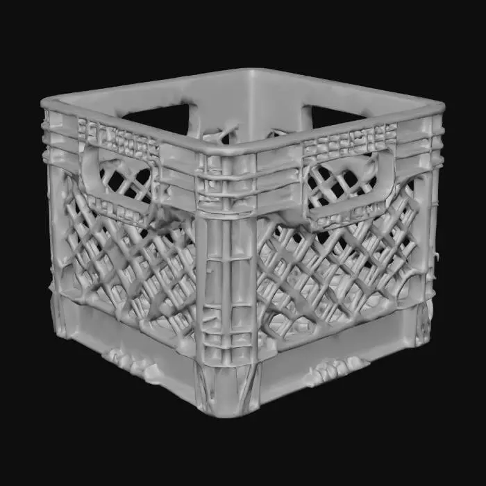3D model for Black Plastic Milk Crate