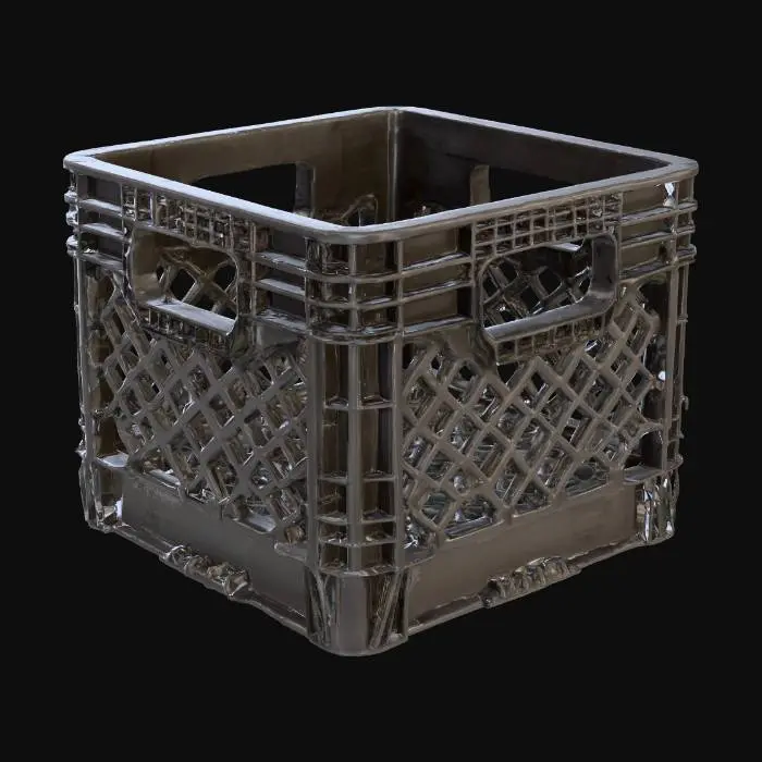3D model for Black Plastic Milk Crate