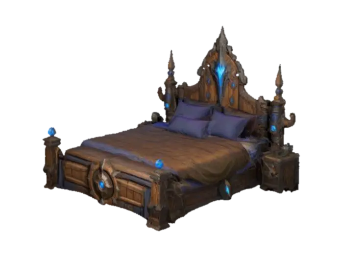 кравать в стиле варкрафт - Warcraft 3D model, vytvořený pomocí AI