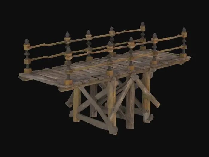 3D model for Rustic Wooden Platform