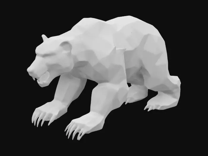3D model for a polar bear made of ice, cystal blue, big claws and theet, #ChristmasAdventure#