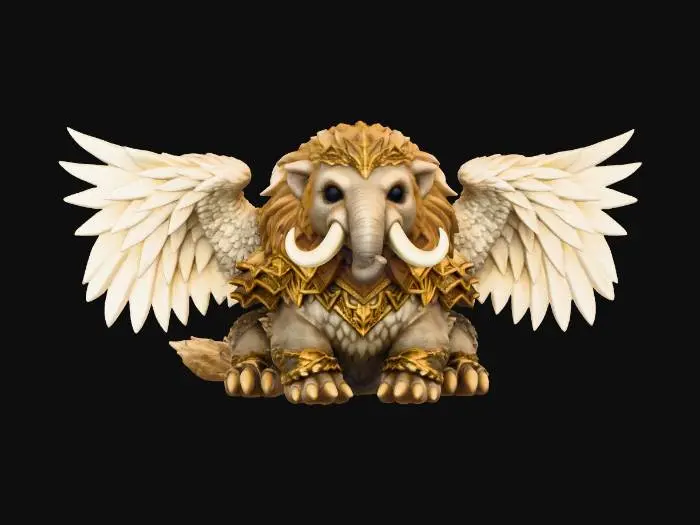 3D model for Little-Golden Winged Mammoth