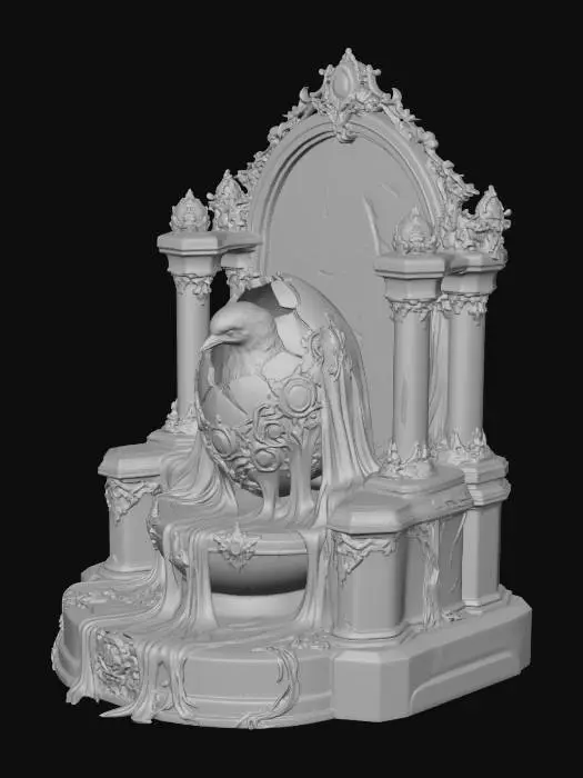 3D model for The Golden Hatchling on the Sapphire Throne