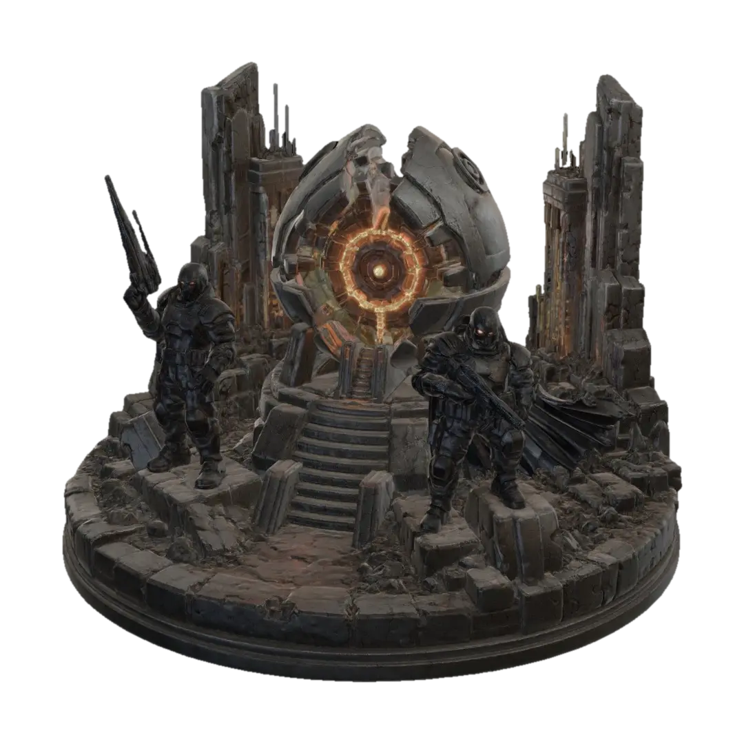 Ember Gate - Architectural 3D model, vytvořený pomocí AI