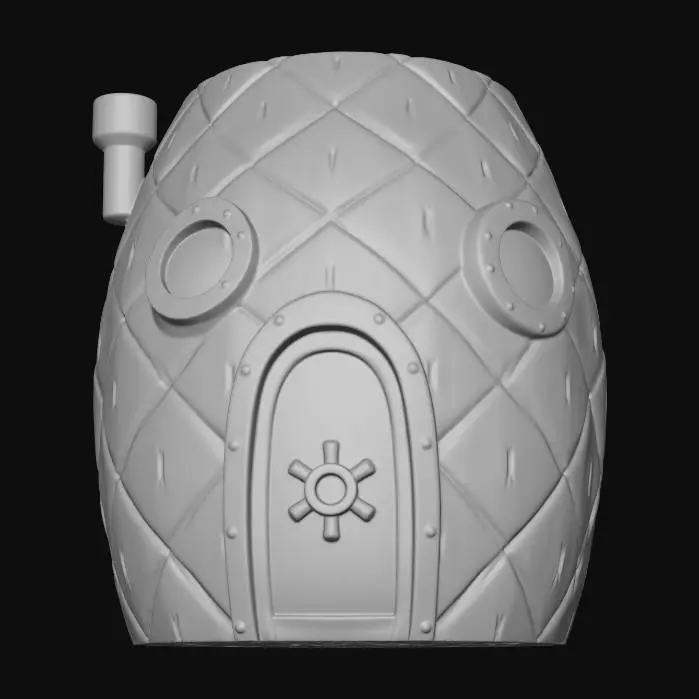 3D model for Pineapple house plant pot design Bikini bottom