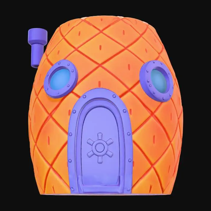 3D model for Pineapple house plant pot design Bikini bottom