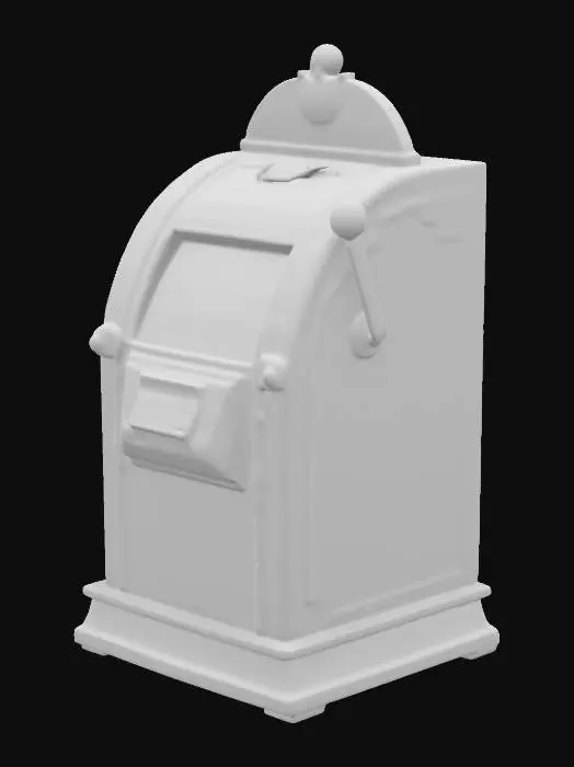 3D model for one arm bandit slot machine colorful antique 