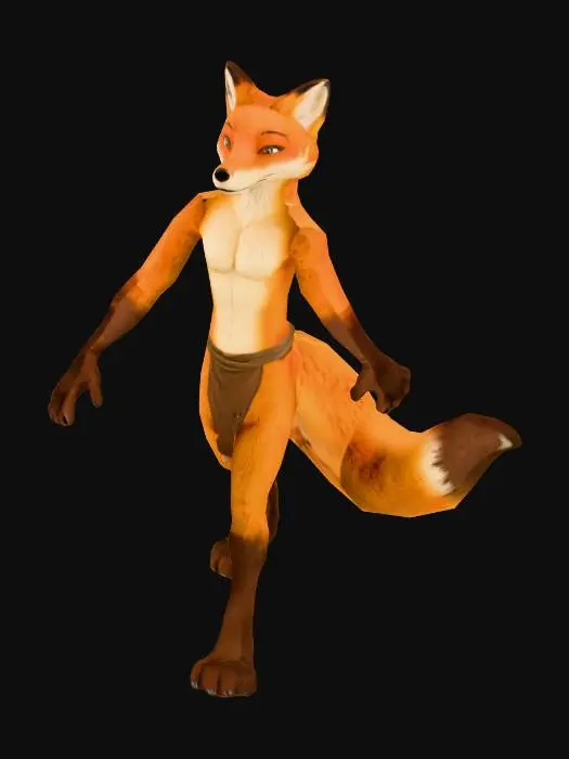 3D model for 20250822_1408_Anthropomorphic Fox T-Pose_simple_compose_01k39fe79sf81s2vvvh41xdfcc.png