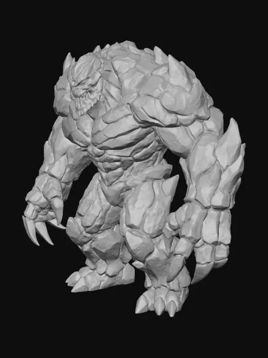 3D model for Molten Hulking Rock Golem