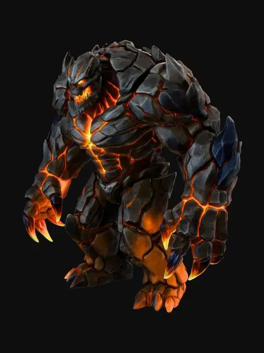 3D model for Molten Hulking Rock Golem