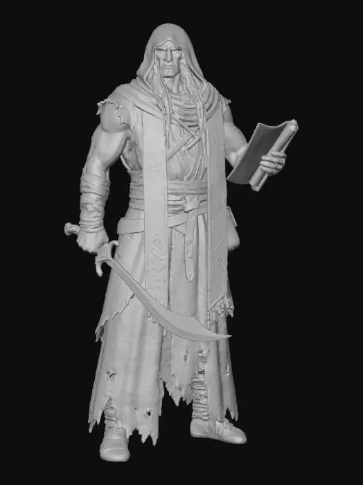 3D model for Godskin Scimitar Desert Monk