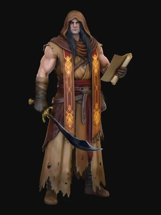 3D model for Godskin Scimitar Desert Monk