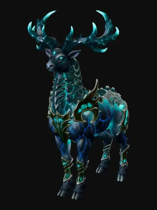 3D model for Blue Aura Demonic Deer Mount