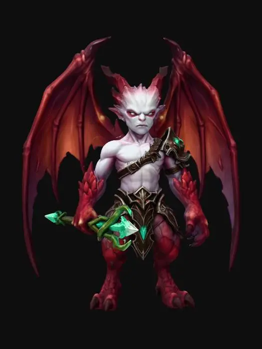 3D model for Green crystal devilish scepter fiend B