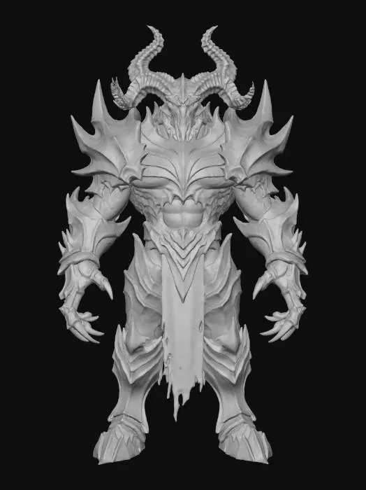 3D model for Demonic Warlord (Meshy 6pr Version)