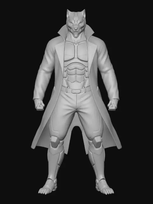 3D model for Cyber Werewolf Warrior