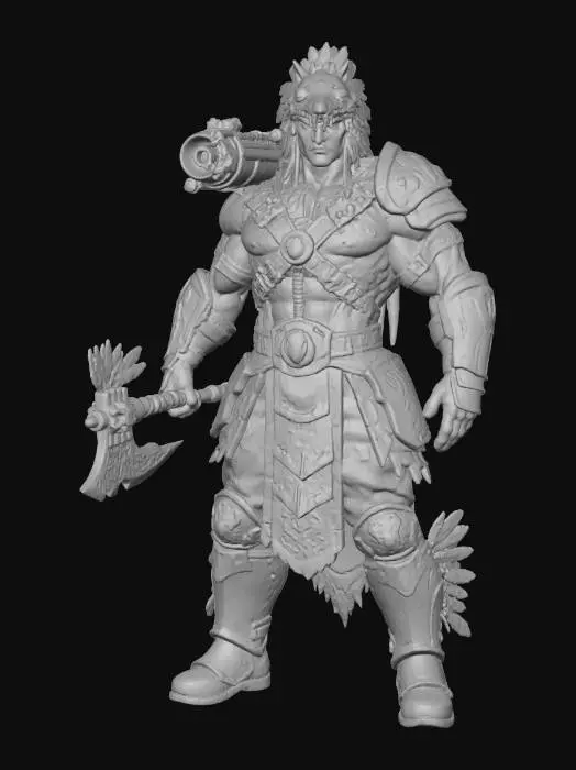 3D model for Dystopian Native Warrior