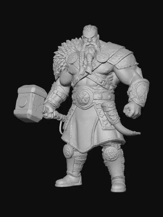 3D model for Viking Warrior - Lightning Hammer