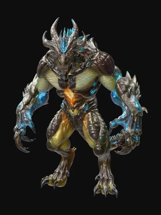 3D model for Alien reptoid biomech Monster