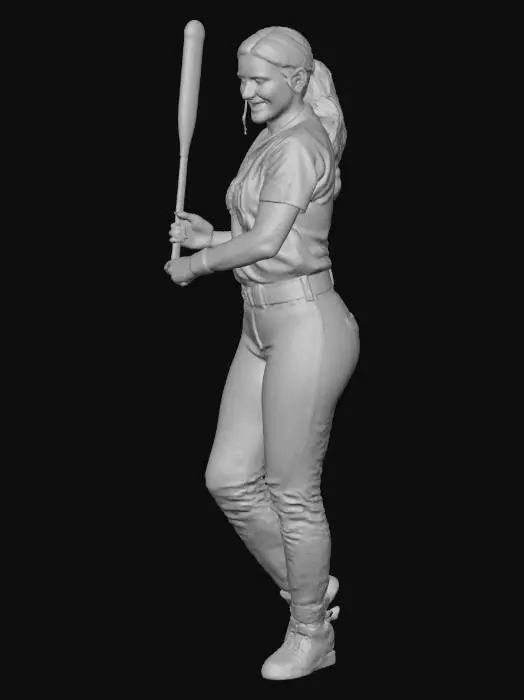 3D model for Softball Player Posing