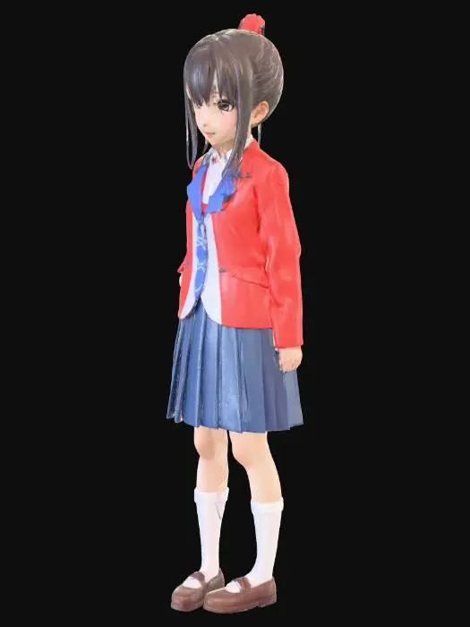 3D model for A very cute Japanese anime JK girl.