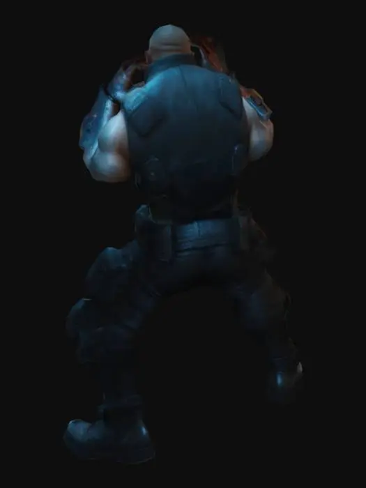 3D model for nightclub bouncer from cyberpunk, full body, 