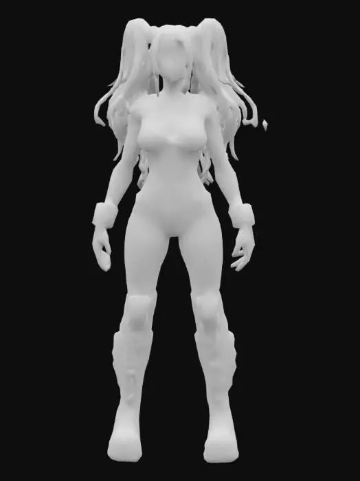 3D model for cyberpunk nightclube lapdancer female, full body