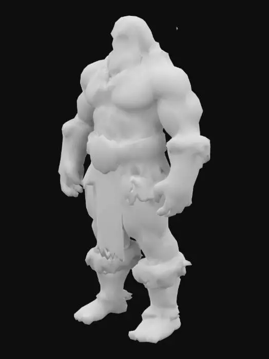 3D model for postać fantastyczna, olbrzym, umięśniony barbarzyńca podobny do conana, w skórzanej zbroi , pełna postać, ręce z dala od tułowia,