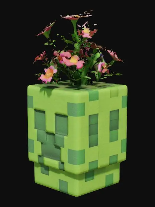 3D model for doniczka na kwiaty przypominająca creepera z minecraft. model do wydruku 3d