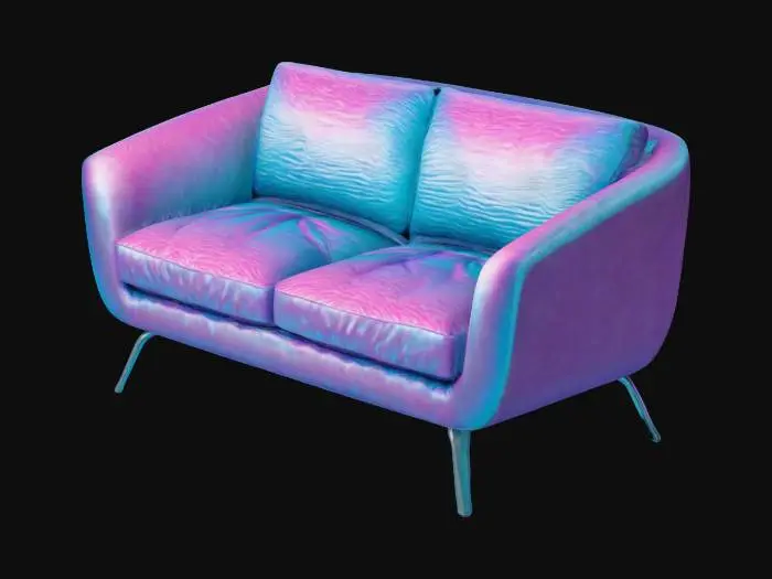 3D model for Vaporwave Style Loveseat