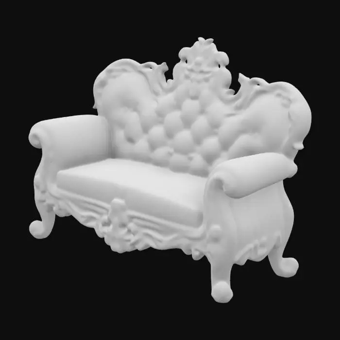 3D model for Fantasy Highly Detailed Ultra Realistic Wooden Carved Loveseat
