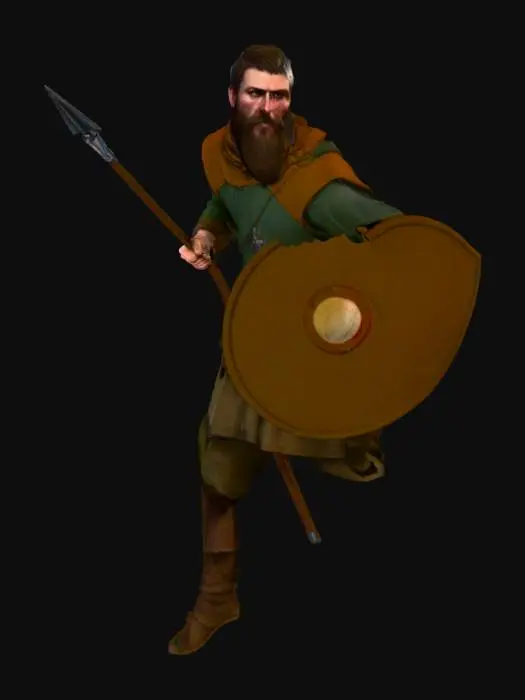 3D model for A western-european medieval levy spearman.