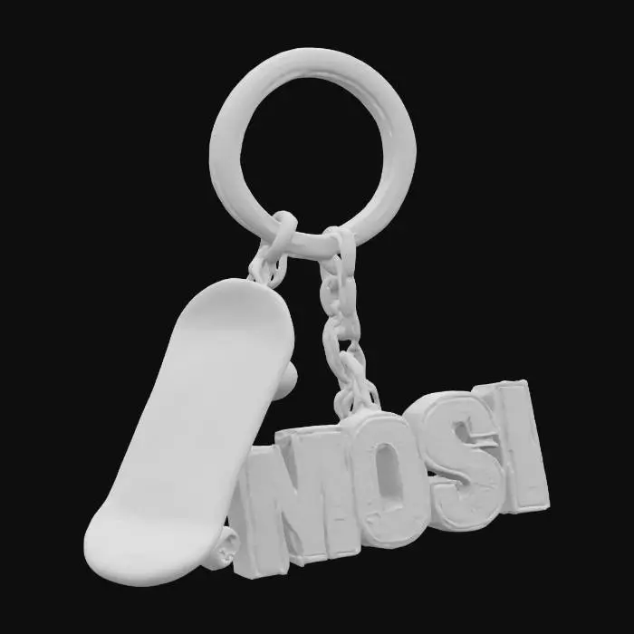 3D model for Skateboard Bling Keychain