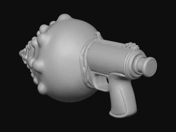 3D model for make shift cartoon water gun in the shape of a giant conch with touches of pearls on the side