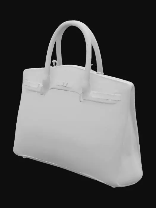 3D model for Design a futuristic hermes-inspired  purse with a sleek, glossy The purse should blend early 2000s nostalgia with sci-fi elements—. The bag’s surface may feature dynamic shimmer effects, embedded micro-lights, or soft circuitry patterns. Overall, it should feel playful, stylish, and tech-enhanced—like a fashion accessory from a retro-futuristic world."