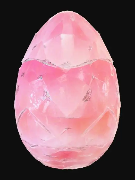 3D model for pink quartz dragons egg medium poly