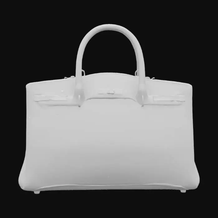 3D model for Design a futuristic hermes-inspired  purse with a sleek, glossy The purse should blend early 2000s nostalgia with sci-fi elements—. The bag’s surface may feature dynamic shimmer effects, embedded micro-lights, or soft circuitry patterns. Overall, it should feel playful, stylish, and tech-enhanced—like a fashion accessory from a retro-futuristic world."