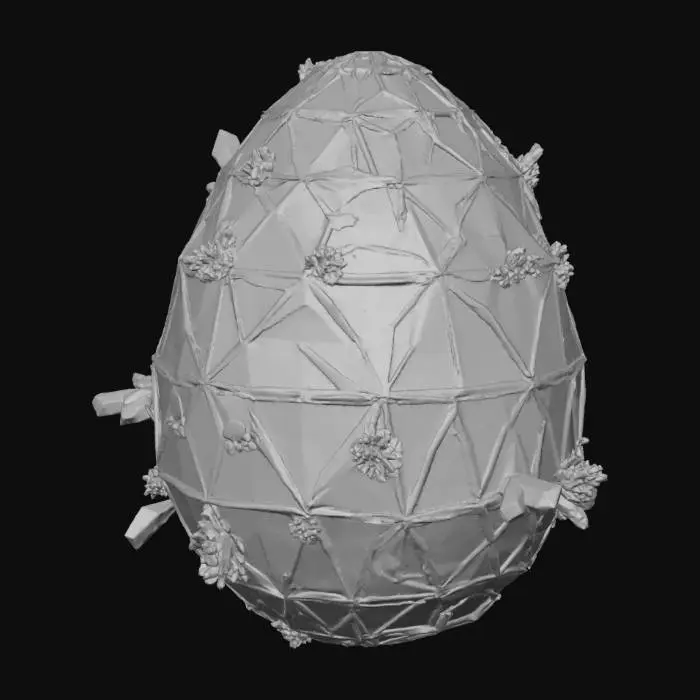 3D model for pink quartz dragons egg WITH QUARTS flowing max 400000 vertices