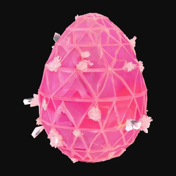 3D model for pink quartz dragons egg WITH QUARTS flowing max 400000 vertices