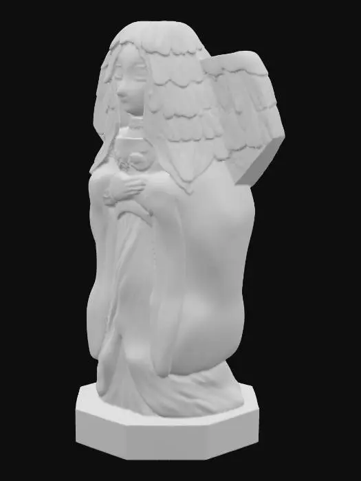 3D model for Serene Guardian Angel Statue