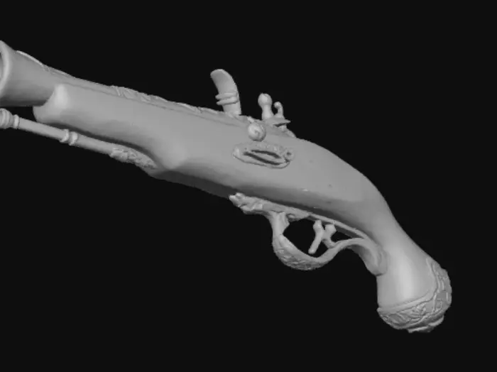 3D model for Antique Flintlock Pistol